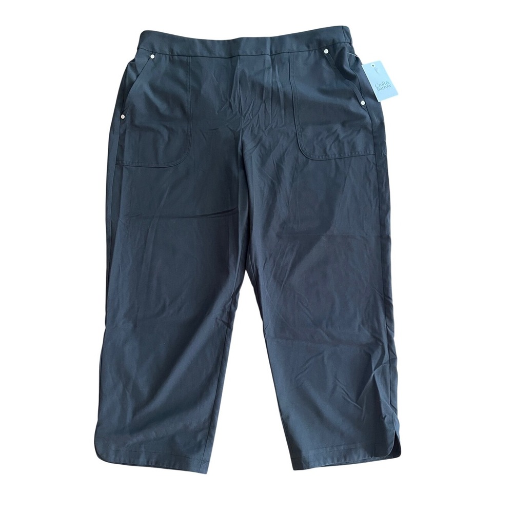 Croft &‎ Barrow Athletic Black Mid Rise Pants Medium NWT